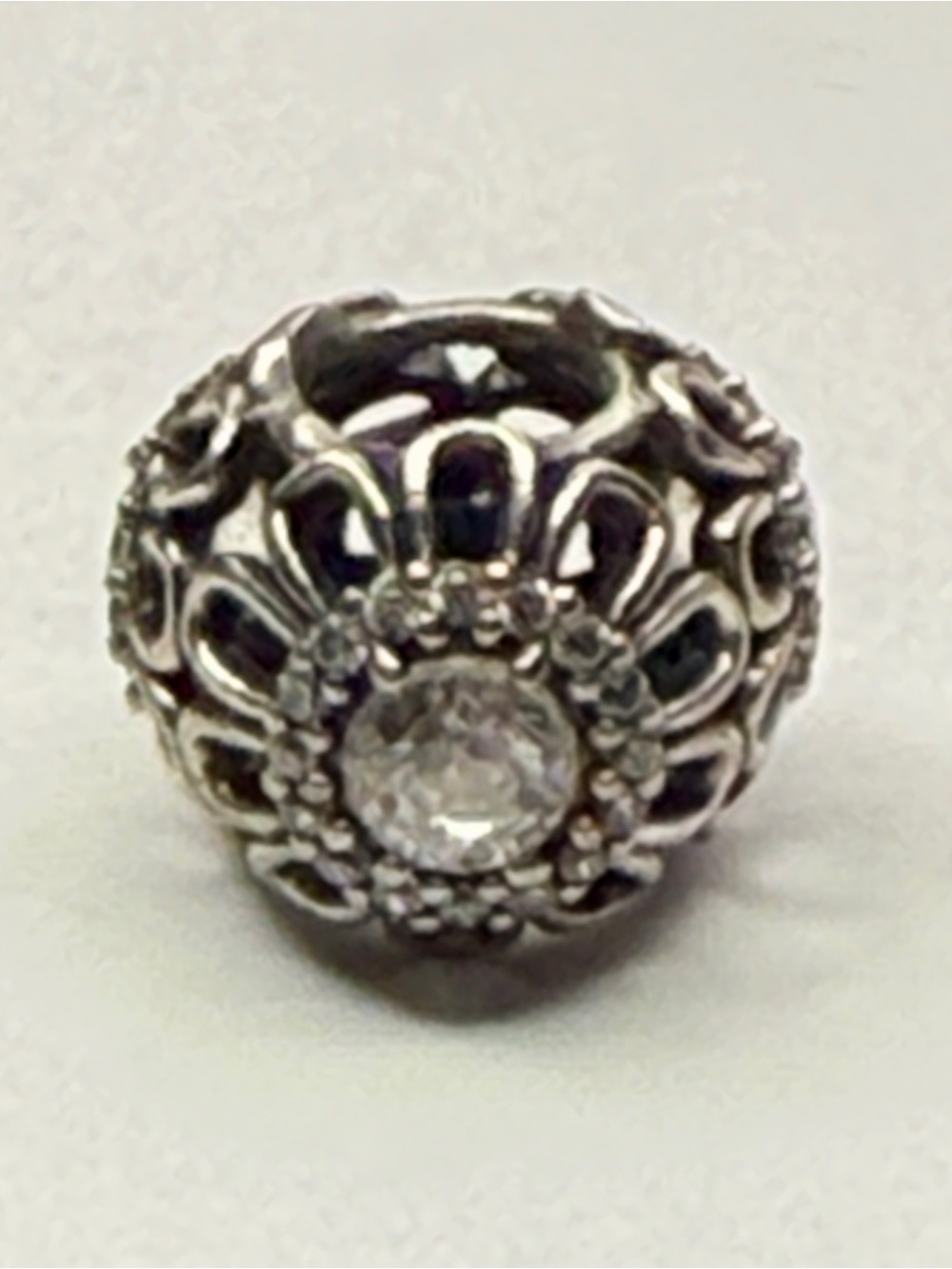 Pandora Retired Floral Brilliance Charm 791260CZ Sterling Silver CZ